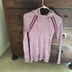 PattyBoutik small s sweater burgundy ties hood